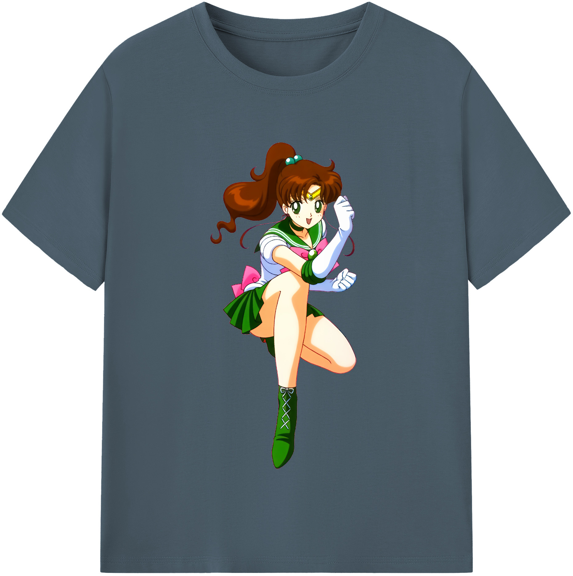 （画像用） 美少女戦士セーラームーン 木野 まこと きの まこと Sailor Moon Kino Makoto （セーラージュピター；Sailor Jupiter） 綿100％半袖Tシャツ（フロントプリント）